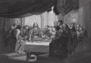 Den sista måltiden (gravyr) av Benjamin (after) West