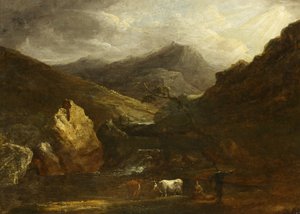 Bergslandskap med utsikt över Snowdon