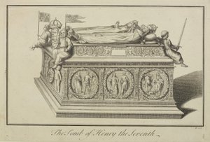 Utsikt över Henrik VII:s och drottning Elizabeths grav i kungens kapell i Westminster Abbey