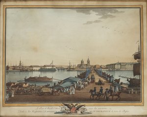 Exchange Bridge på Vasilievsky Island, 1799