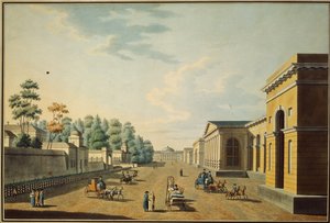 Chevalier Guards baracker sett från Tauride Garden, 1800-talet