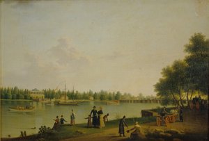 Utsikt över prins Stroganovs dacha nära Sankt Petersburg, 1804
