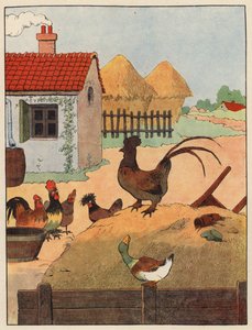 Illustration för Chantecler av Benjamin Rabier (färg litho) av Benjamin Rabier