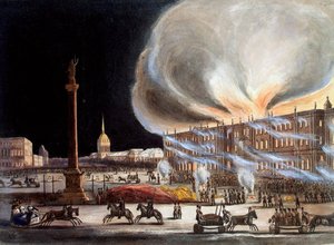 Brand i vinterpalatset i december 1837, 1838. av Benjamin Richard Green