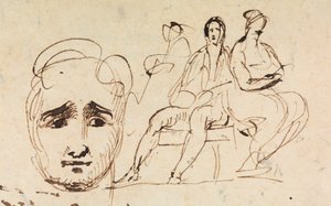 Porträttskiss och sittande figurer av Benjamin Robert Haydon