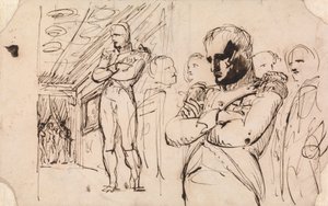 Studier av Napoleon, armarna korsade, med andra figurer av Benjamin Robert Haydon