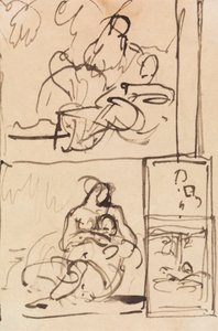 Studie för Sittande Figurer av Benjamin Robert Haydon