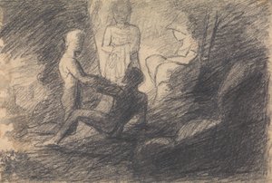 Studie av figurer i en grotta av Benjamin Robert Haydon