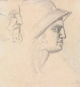 Studie av manliga huvuden av Benjamin Robert Haydon