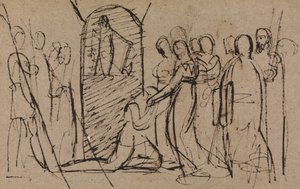 Studie av Mary, Queen of Scots, går till avrättning av Benjamin Robert Haydon