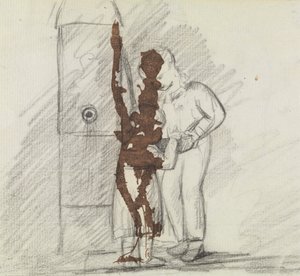 Studie av två figurer som står tillsammans av Benjamin Robert Haydon
