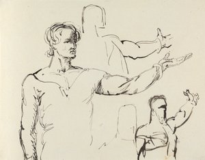 Studie av en man med utsträckt arm av Benjamin Robert Haydon