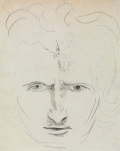 Studie av en mans uttrycksfulla ansikte av Benjamin Robert Haydon