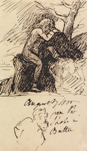 Studie av en figur Sittande av Benjamin Robert Haydon