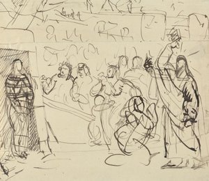Studie av Lasarus uppståndelse av Benjamin Robert Haydon