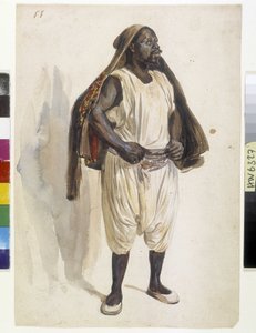 Orientalister: representation av en Biskry, portier i Alger (illustration)