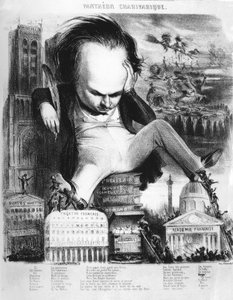 Victor Hugo (1802 - 1885), fransk författare, karikatyr av Benjamin.