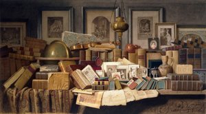 A Connoisseurs Corner (penna och akvarell) av Benjamin Walter Spiers