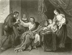 Alfred delar upp brödet av Benjamin West
