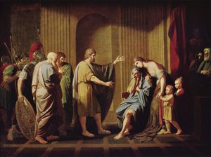 Cleombrotus förvisas av Leonidas II, kung av Sparta av Benjamin West