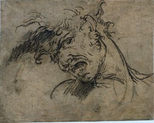 Chef för en skrikande man (recto) av Benjamin West