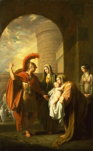 Hector tar avsked från Andromache av Benjamin West