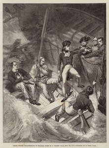 Löjtnant Nelson anmäler sig frivilligt till ett pris i en våldsam storm, 20 november 1777 av Benjamin West