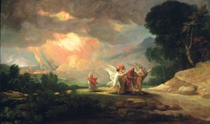 Lot flyr från Sodom, 1810