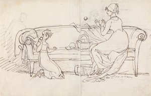 Mrs West och dottern spelar Catch av Benjamin West