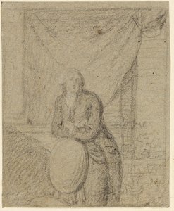 Porträtt av en man som står framför ett fönster av Benjamin West