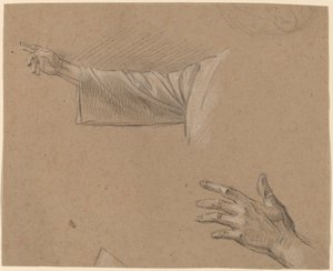 Studie av en högerarm och en vänsterhand av Benjamin West