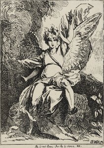 The Angel of the Resurrection, 1801 (pennlitografi på vävt papper monterad på det ursprungliga vävda stödarket med gråbrun akvatint) av Benjamin West