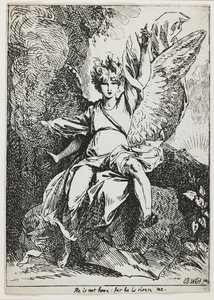 Uppståndelsens ängel, från "Exemplar av polyautografi" av Benjamin West