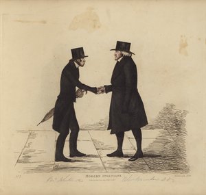 Eminenta Edinburghians, aka Modern Athenians, Rev John Hunter, MA, från Tron Church, Rev Dr Brunton, hans kollega, professor i hebreiska, etc (färgad gravyr) av Benjamin William Crombie