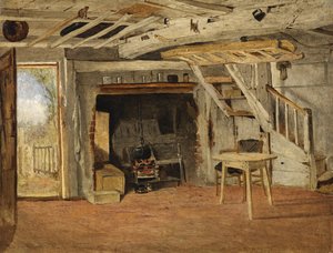 Studie av en stuga interiör, c.1869 av Benjamin Williams Leader