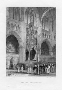 The Bishops Throne, Exeter Cathedral, Devon, c1836-c1842. av Benjamin Winkles