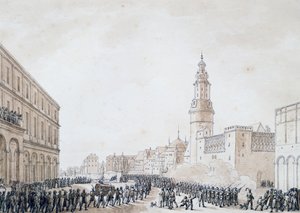 Fransk officers begravning i Weimar, oktober 1806 (ritning) av Benjamin Zix