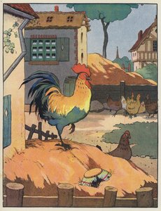 Tupp och höns på en gård av Benjamin Rabier