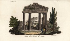 Ruinerna av porten till Athena Archegetis, vid Roman Agora eller Forum Romanum, Aten, Grekland av Bennardoni Bennardoni