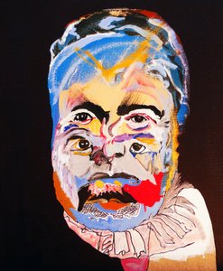 50 stora författare i historien: Ernest Hemingway, 2015 (olja och akryl på duk)