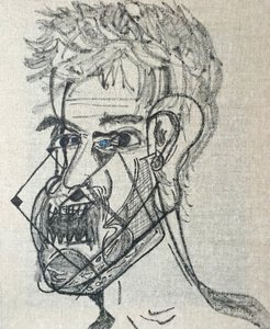 Surautoportrait main levée, 2017 (olja på duk) av Benoit Erwann Boucherot