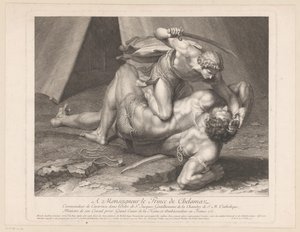 David onthoofdt Goliat av Benoît Audran (I)