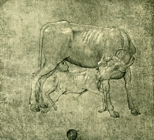 Ko och kalv, mitten av slutet av 1400-talet, 1943. av Benozzo Gozzoli