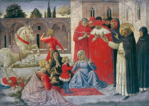 Mirakel av Saint Dominic Saint Dominic som återställer Napoleone Orsini till liv, ca 1462.