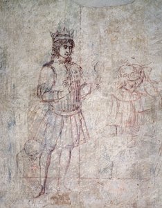 Tillbedjan av Magi, detalj av sinopia av Benozzo di Lese di Sandro Gozzoli