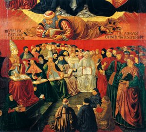 Arabisk filosof Averroes, detalj från Triumph of St Thomas Aquinas av Benozzo di Lese di Sandro Gozzoli