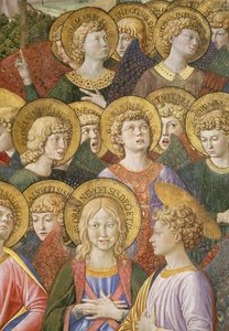 Choir of Angels, detalj från the Journey of the Magi-cykeln i kapellet, ca 1460 freskdetalj av 70615 av Benozzo di Lese di Sandro Gozzoli
