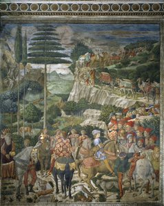 Procession av Magi med Julien de Medicis och Joseph II, patriark av Konstantinopel (fresk) av Benozzo di Lese di Sandro Gozzoli