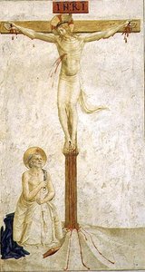 Korsfästelse med St. Dominic (fresk) av Benozzo di Lese di Sandro Gozzoli