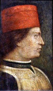 Huvud av en man med röd hatt (tempera på panel) av Benozzo di Lese di Sandro Gozzoli